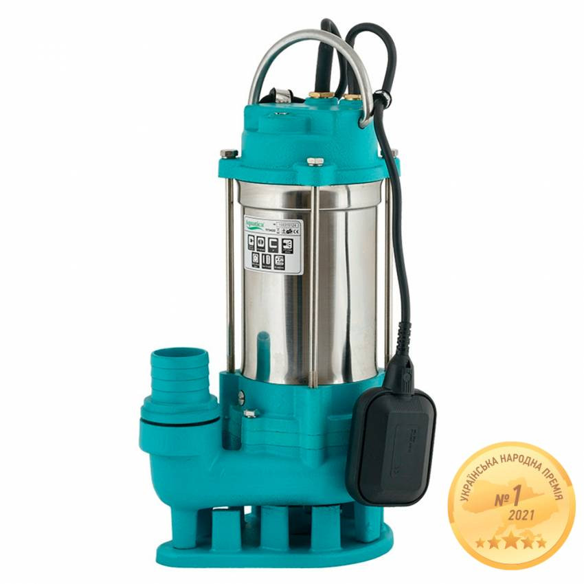 Насос каналізаційний 1.5 кВт Hmax 23м Qmax 375л/хв (нерж) AQUATICA (773424)-773424