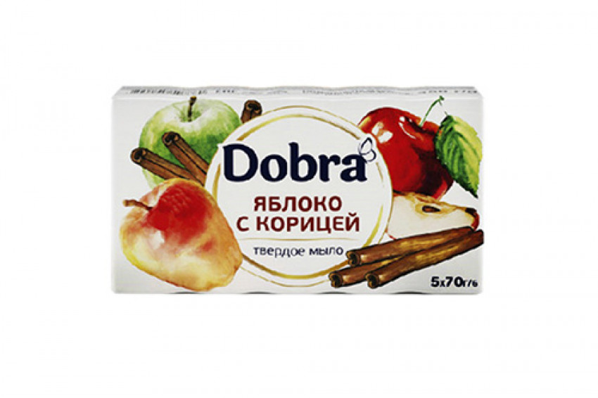 Мило туалетне тверде косметичне 5*70г екопак ТМ Dobra Яблуко з корицею-081132