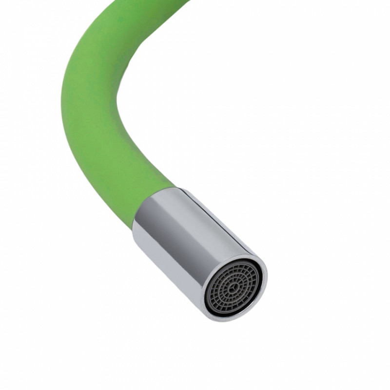 Вилив (гусак) 3/4" для кухні силіконовий зелений AQUATICA (XH-5241) (9793512)-9793512