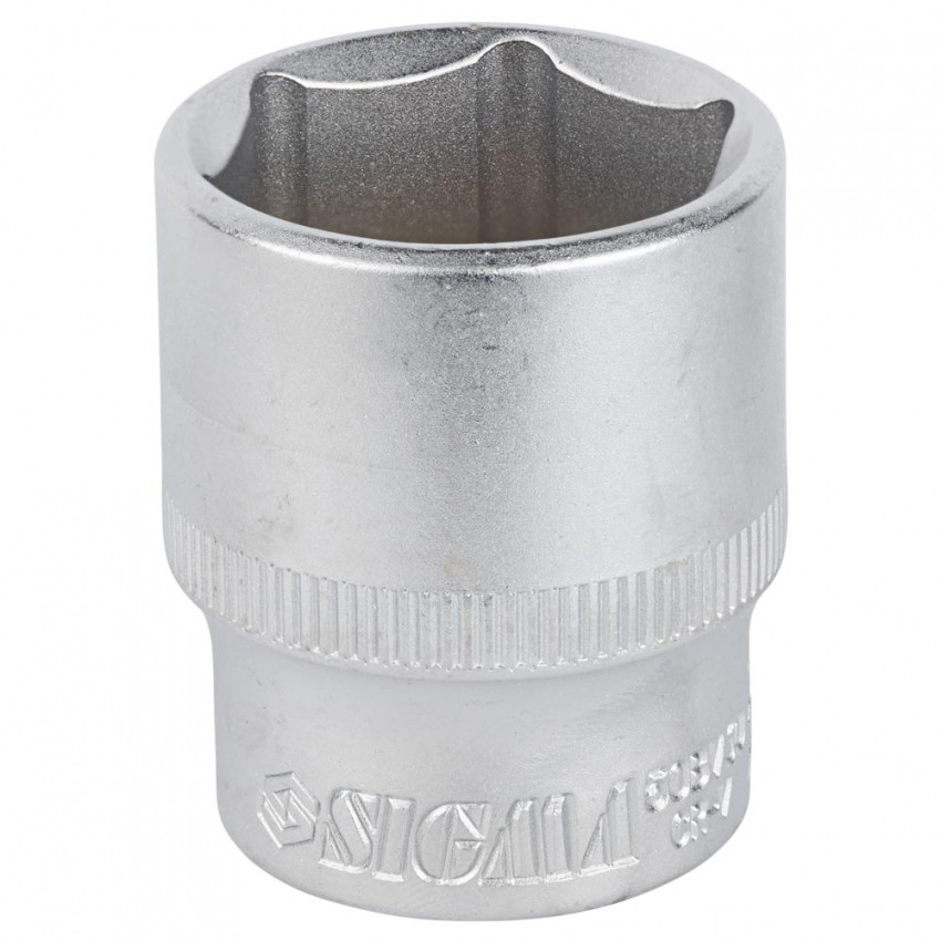 Насадка шестигранна коротка 1/2" 27мм CrV mid Sigma (6071271)-6071271