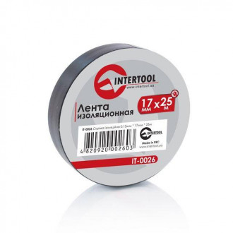 Стрічка ізоляційна, 17 мм * 25 м * 0,15 мм, чорна INTERTOOL IT-0026-[articul]