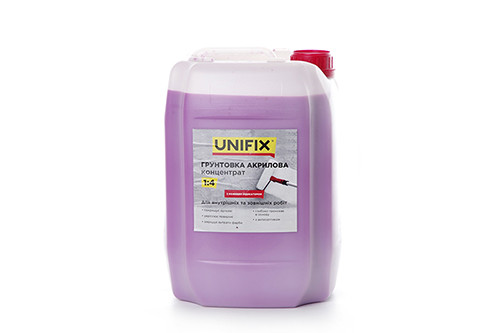 Грунтовка акрилова концентрат 1:4 глибокого проникнення 10кг (з індикатором) Unifix-951120