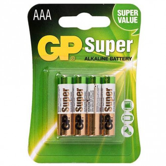 Батарейка GP SUPER ALKALINE 1.5V 24A-U4 лужна, LR03, AAA-[articul]