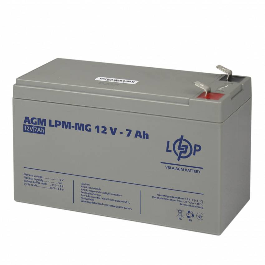 Акумулятор мультигелевий LPM-MG 12V - 7 Ah-