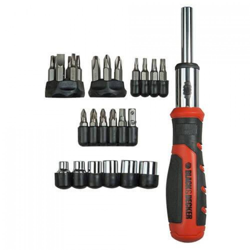 Викрутка з набором біт 29 штук BLACK DECKER BDHT0-62130-BDHT0-62130