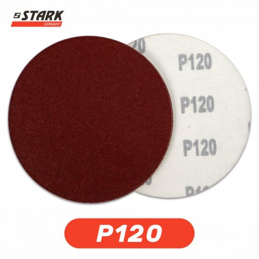 Папір шліфувальний Stark D125 мм з. 120 5 шт.-125005120