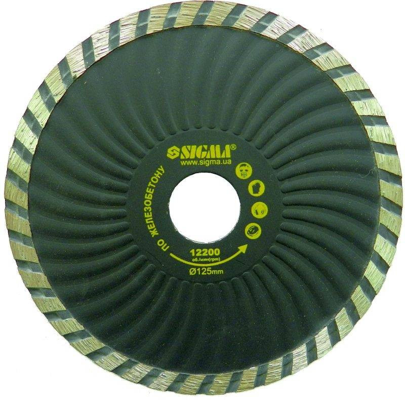 Коло алмазне по залізобетону Турбохвиля Ø125мм Sigma 1923231-1923231