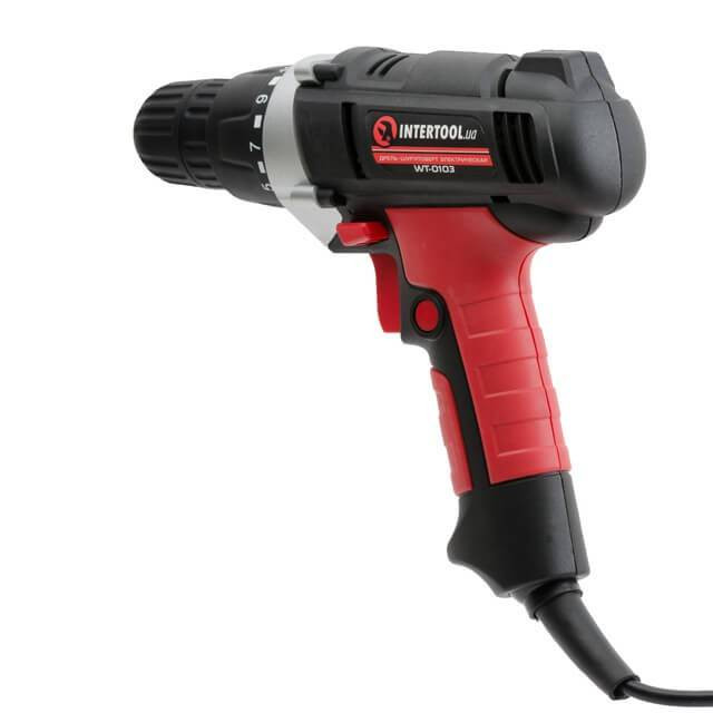 Дриль-шурупокрут електричний 400 Вт, 0-800 об/хв, 0.8-10 мм, maкс. 20 Nm INTERTOOL WT-0103-WT-0103