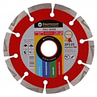 Коло алмазне відрізне 1A1RSS/C3-H 125x2,2/1,4x8x22,23-10 Baumesser Ziegelstein PRO-[articul]
