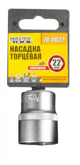 Насадка торцева 6-гранна MASTERTOOL 1/2&quot; 22 мм CRV 78-0022