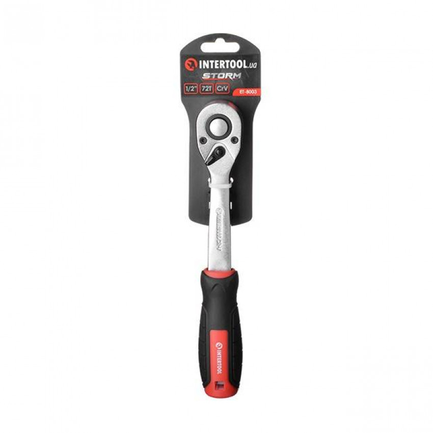 Рукоятка із храповим механізмом на 72 зуба 1/2" ., Cr-V STORM INTERTOOL ET-8003-ET-8003