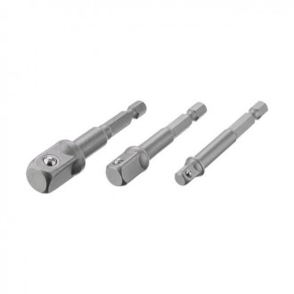 Набір перехідник з Hex 1/4&quot; на квадрат 1/4&quot;, 3/8&quot;, 1/2&quot; під шурупокрут, CR-V INTERTOOL VT-0235-[articul]