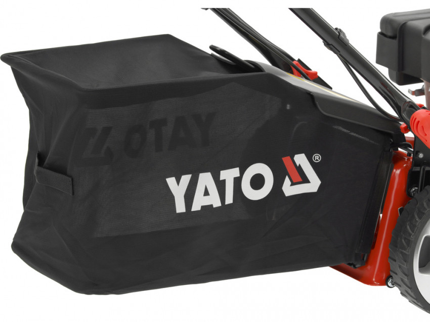 Газонокосарка бензинова YATO з приводом : 1,9кВт,  ширина різання: Ø= 41см, травозбірник- 40л-YT-85521