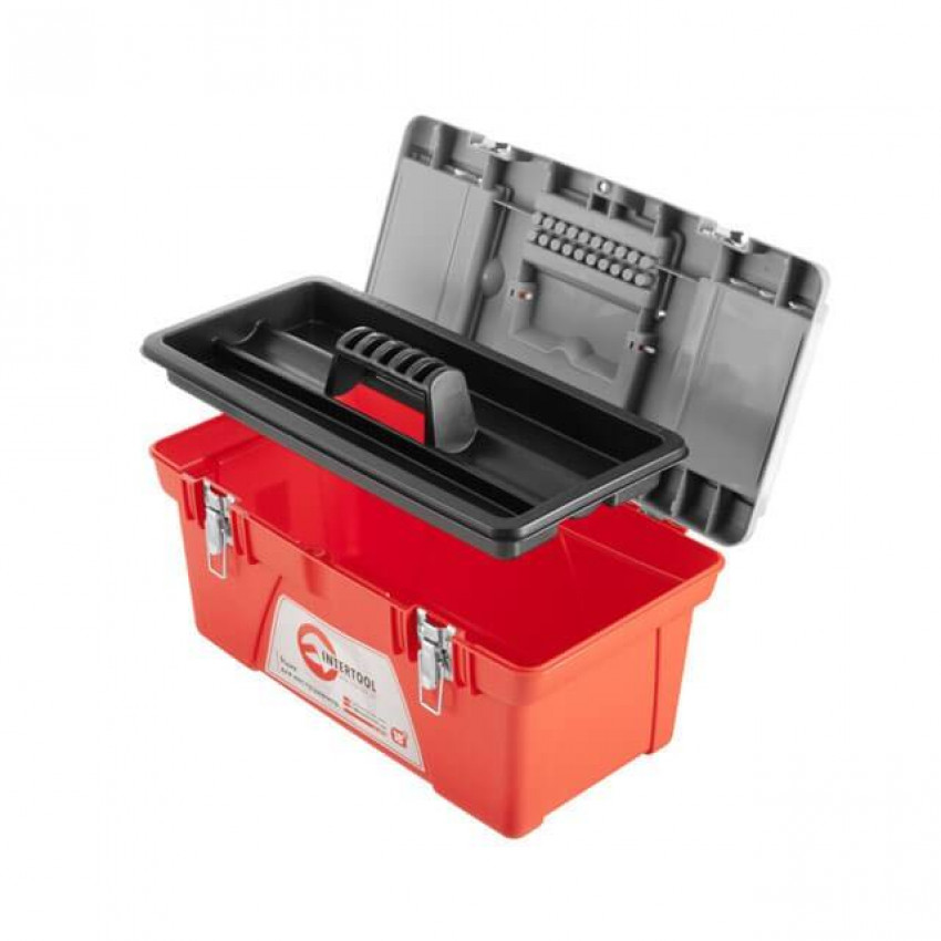 Ящик для інструментів з металевими замками 18" 480*250*230 мм INTERTOOL BX-0518-BX-0518