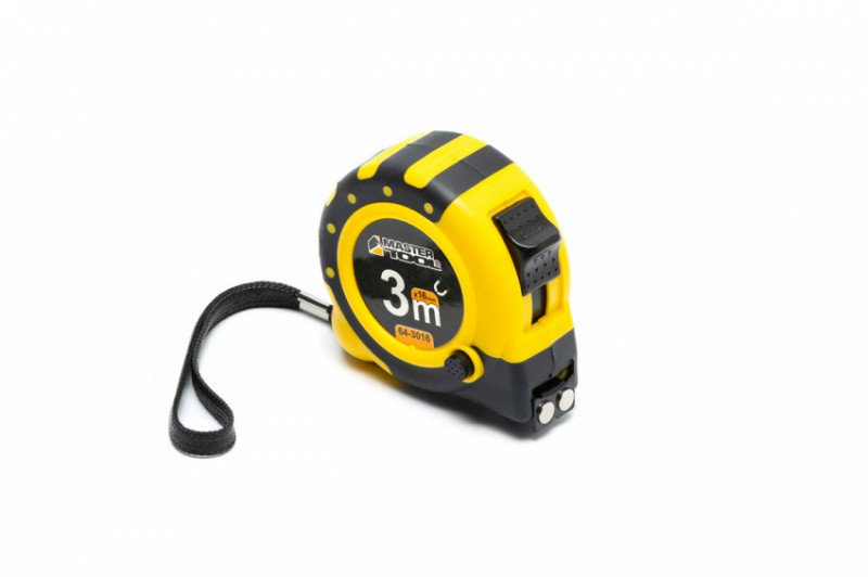 Рулетка з магнітами MASTERTOOL 3 м 16 мм нейлонове покриття 64-3016-64-3016