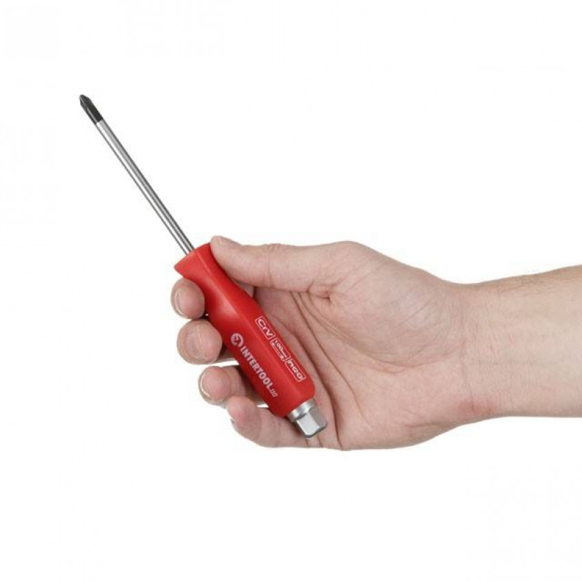 Викрутка ударна PH 2*100мм, CrV INTERTOOL HT-0487-HT-0487