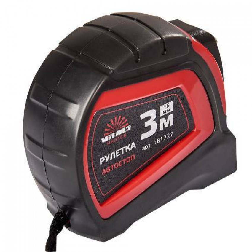 Рулетка 3 м × 16 мм автостоп Vitals Master-181727