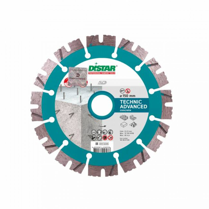 Круг алмазний вiдрiзний 1A1RSS/C3 150x2,3/1,5x11x22,23-12-HIT Technic Advanced-14315347012