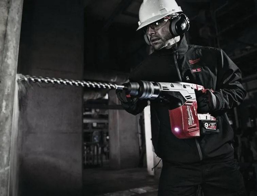 Перфоратор SDS-MAX акумуляторний MILWAUKEE, M18 CHM-902C, 6,1Дж (зарядний пристрій, 2 акум.X 9Ач, HDкейс) (акція)-4933451361