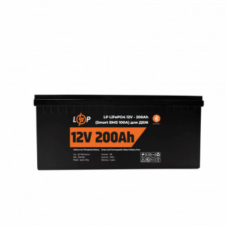 Акумулятор LP LiFePO4 12V - 200 Ah (Smart BMS 100А) з BT пластик для ДБЖ