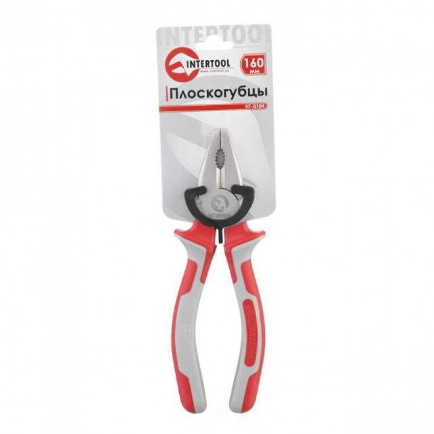 Плоскогубці 160 мм, С55 INTERTOOL HT-0104-HT-0104