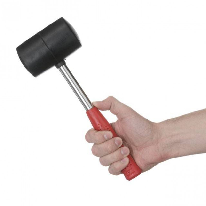 Киянка гумова 680 г, 75 мм, чорна гума, металева ручка INTERTOOL HT-0232-HT-0232