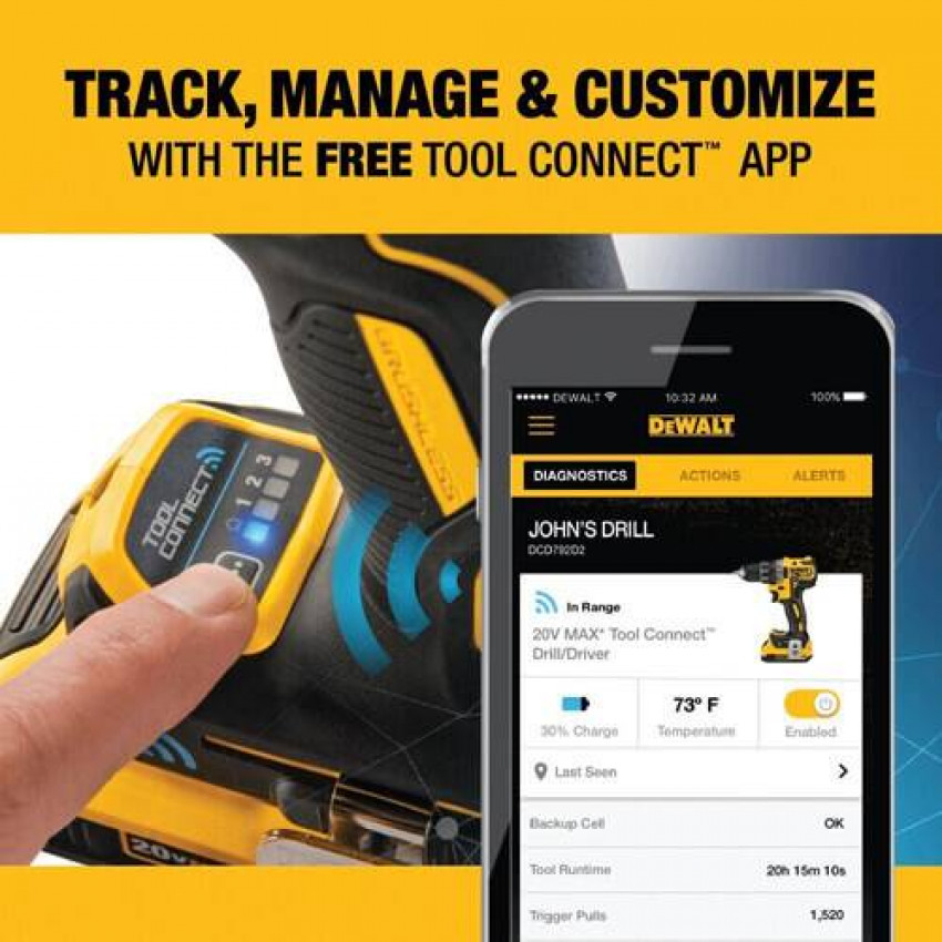Дриль-шуруповерт акумуляторний безщітковий DeWALT DCD792NT-DCD792NT