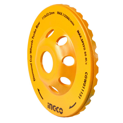 Диск Турбо шліфувальний чашковий 115 мм INGCO-CGW011151