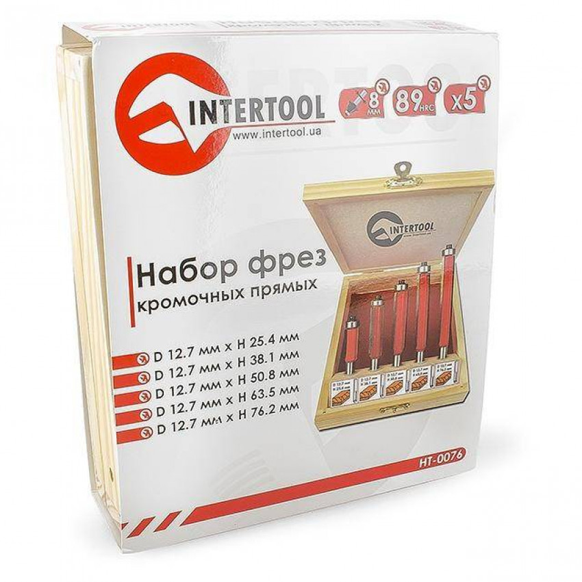 Набір фрез крайкових прямих, 5 шт. INTERTOOL HT-0076-HT-0076