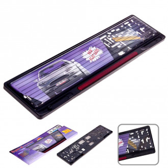 Рамка номера пластик/GUARD/Black/відбивач Red 123-[articul]