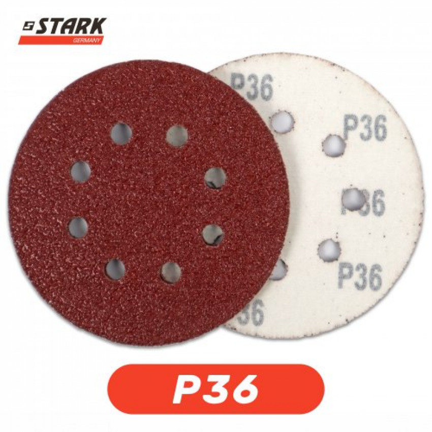 Папір шліфувальний Stark D125 мм 8 отворів з. 36 5 шт.-126005036