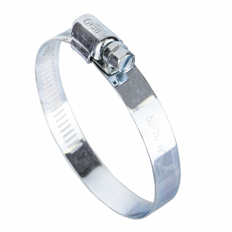 Хомут черв'ячний оцинкований 12,7 мм D50-76мм 10шт Grad (2511465)-2511465