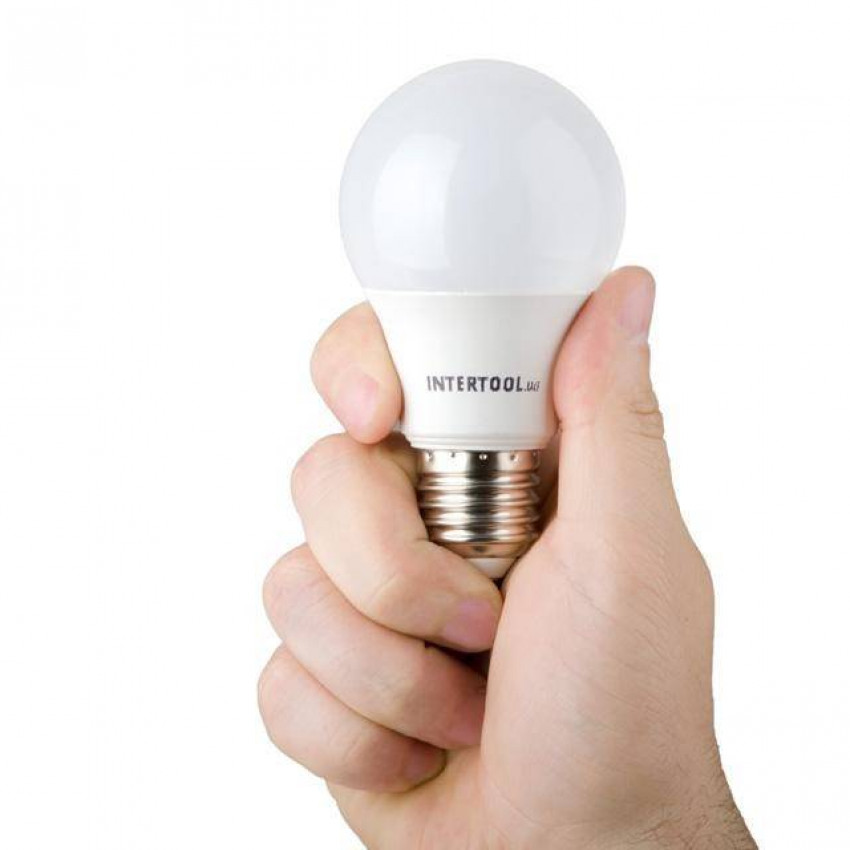 Лампа світлодіодна LED A60, E27, 10Вт, 150-300В, 4000K, 30000ч, гарантія 3 роки. INTERTOOL LL-0014-LL-0014