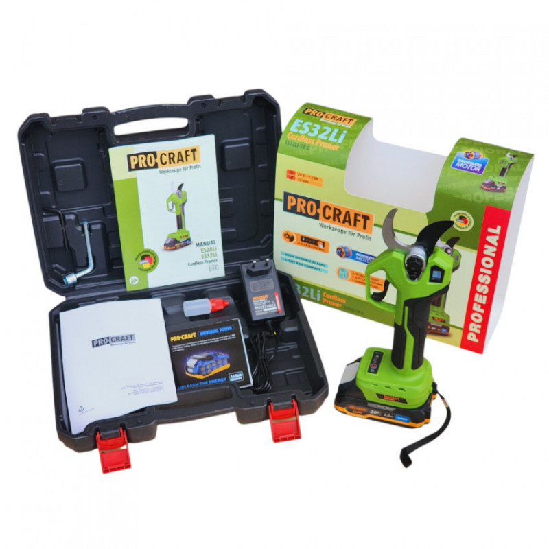 Акумуляторний секатор Procraft ES32Li (з 1 акб)-ES32Li