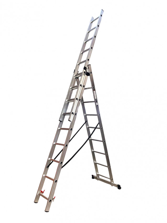 Драбина 3-секц. розкл. 3*9сх. 2,43-6,48м-KME309