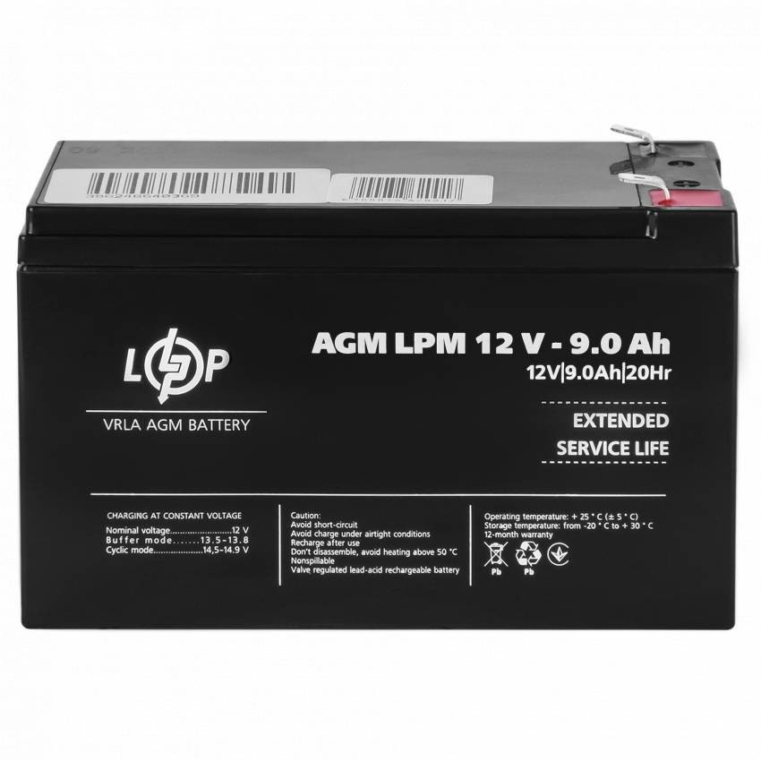 Акумулятор AGM LPM 12V - 9 Ah-