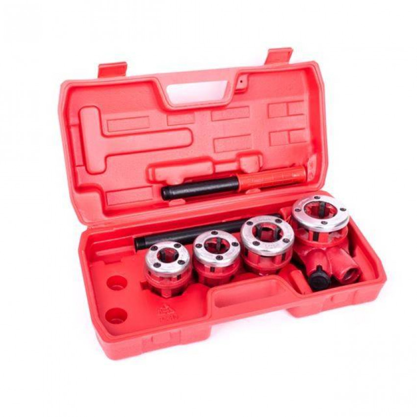 Набір плашок трубних 4 шт, для нарізання різьби: 1/2", 3/4", 1", 1 1/4" INTERTOOL SD-8004-SD-8004