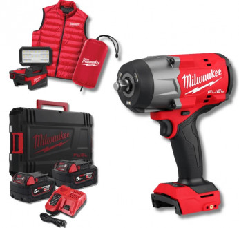 Гайковерт акумуляторний безщітковий MILWAUKEE 1/2&quot; (2034 Нм) M18 FHIWF2F12MC-502X жилет + ліхтар-[articul]