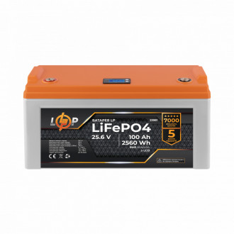 Акумулятор LP LiFePO4 25,6V - 100 Ah (2560Wh) (BMS 80A/40А) пластик-[articul]