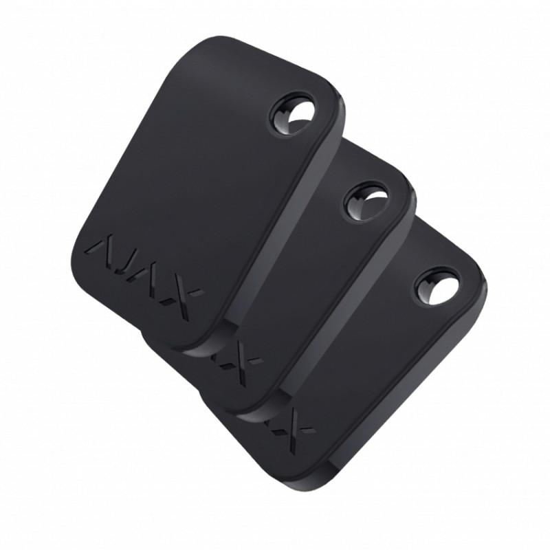 Захищений безконтактний брелок для клавіатури AJAX Tag - 3 шт. (black)-
