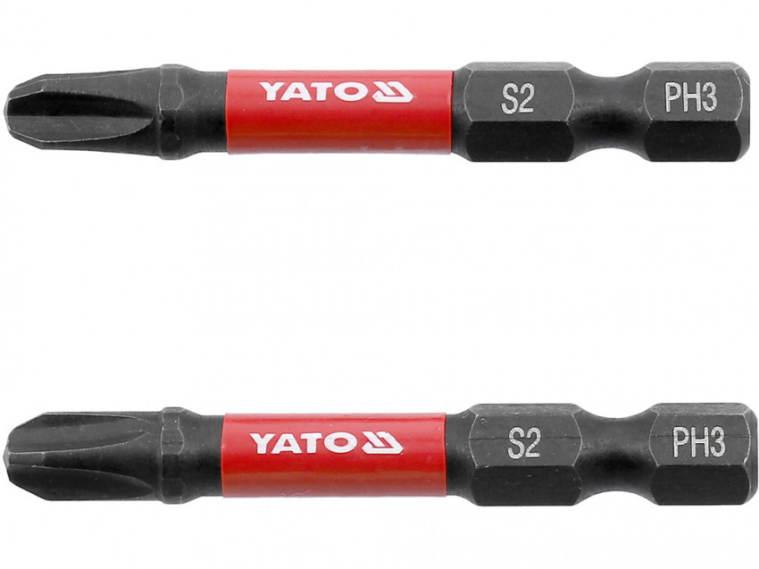 Насадка викруткова ударна YATO;  PH3 х 50 мм. шпиндель 6-гран- 1/4", 2 шт.[10]-YT-78042