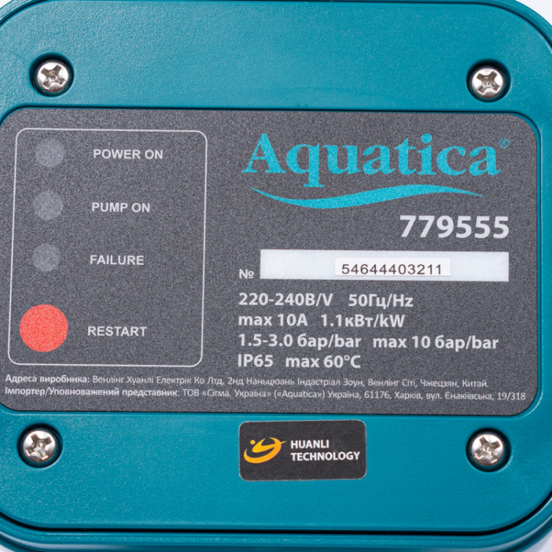 Контролер тиску електронний 1.1кВт Ø1" AQUATICA (779555)-779555