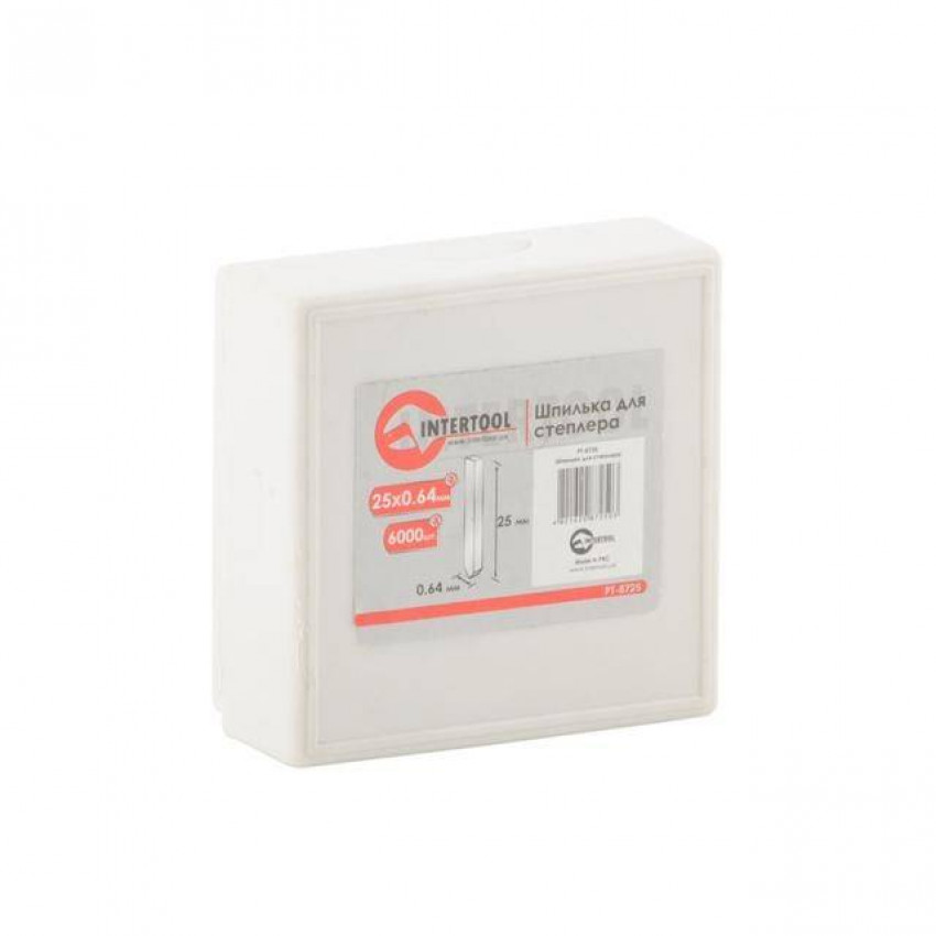 Шпилька для степлера 25мм d = 0.64мм 6000шт/упак INTERTOOL PT-8725-PT-8725