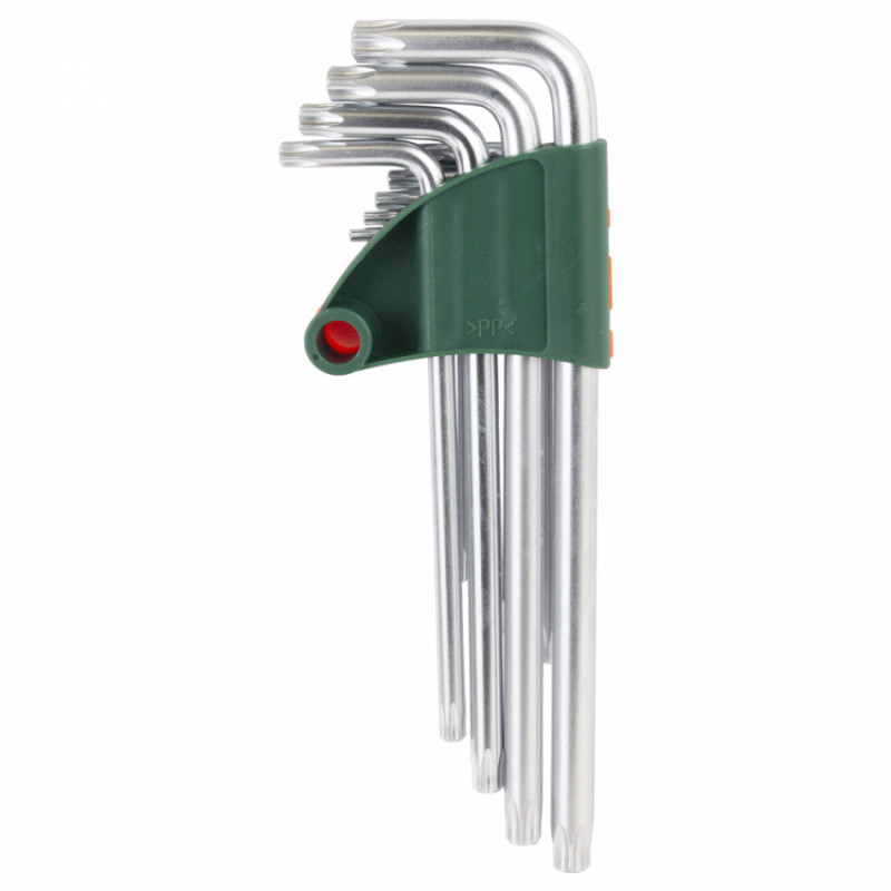 Ключі TORX 9шт T10-T50мм CrV (середні з отвором) Grad (4022285)-4022285