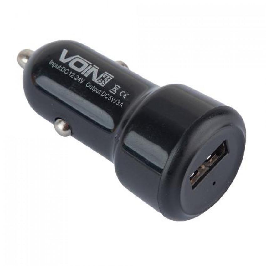 Автомобільний зарядний пристрій VOIN C-36209, 1USB (12/24V - 5V 3,0A) (C-36209)-C-36209