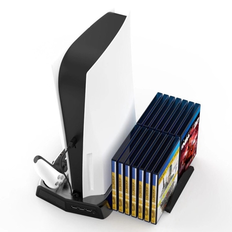 Вертикальна підставка для Sony PlayStation PS5 із відділенням під диски-