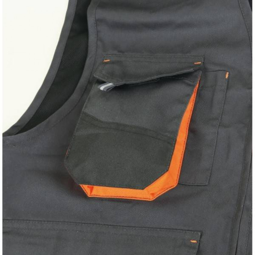 7907G L-SLEEVELESS WORK JACKET, GREY-079070803