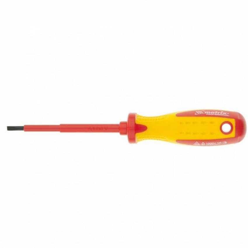 Викрутка Insulated SL4.0 x 100 мм, CrMo, до 1000 В, двокомпонентна рукоятка, MTX PROFESSIONAL-129169