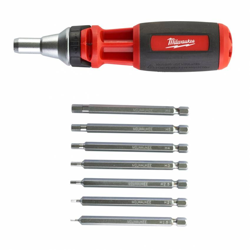 Викрутка з тріскачкою HEX MILWAUKEE, 10 в 1 (комплект)-48229306