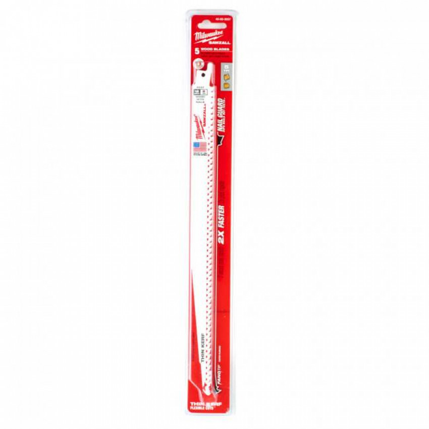 Полотно для шаб. пилки FANG TIP MILWAUKEE, 300х5мм, (5шт) з деревом-48005037